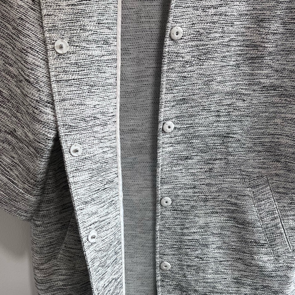 Eileen Fischer Woven Long 3/4 Sleeve Button Down Jacket, Round Neck, Ecru, P Med - Picture 5 of 11